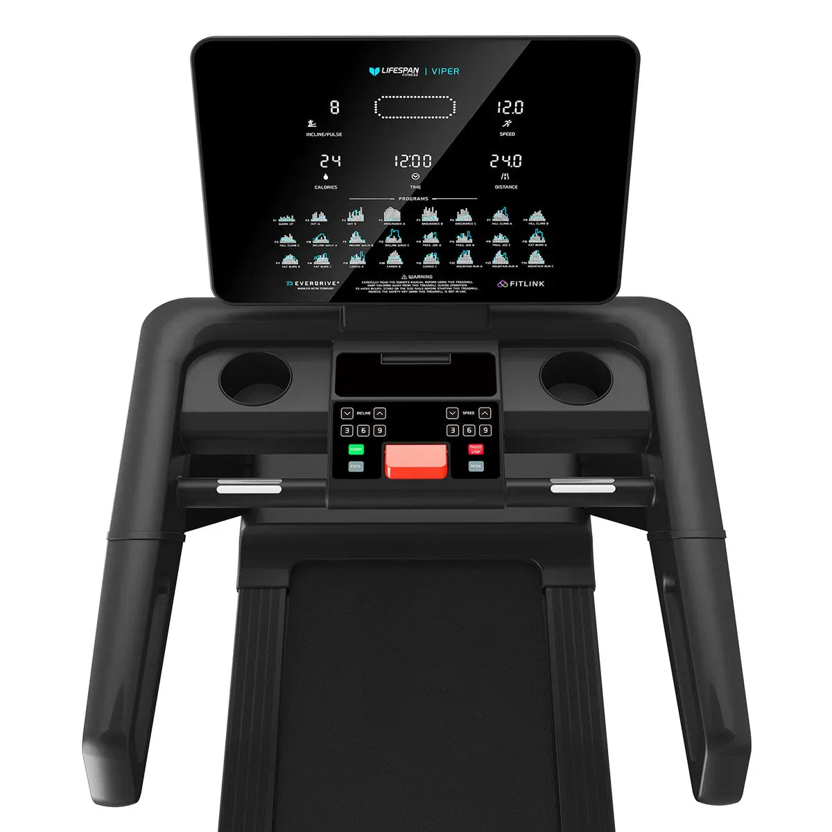 Hlpmedical Lifespan Fitness Viper M4 treadmill for exercise and cardio workouts, featuring a sleek design and digital display.