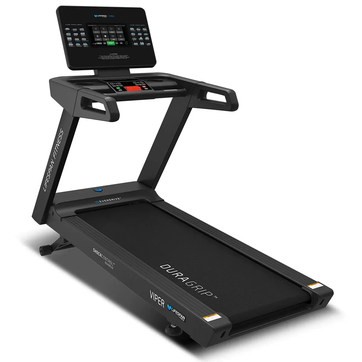 Hlpmedical Lifespan Fitness Viper 5 smart treadmill with digital display and running belt for home exercise and fitness workouts.