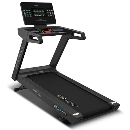 Hlpmedical Lifespan Fitness Viper 5 smart treadmill with digital display and running belt for home exercise and fitness workouts.