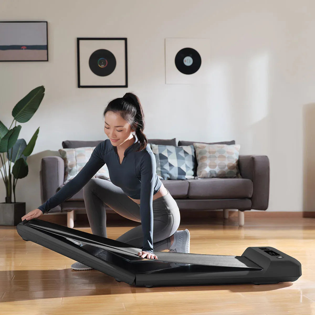 Hlpmedical Lifespan Fitness WalkingPad M2 treadmill for indoor walking and exercise, compact design with digital display screen