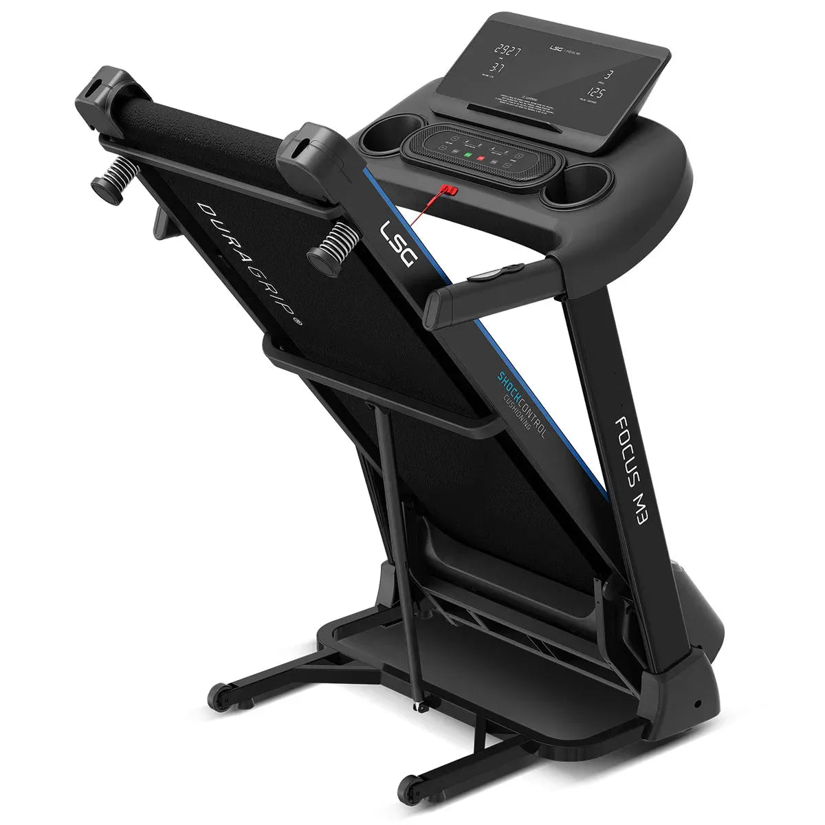 Hlpmedical LSG Fitness FOCUS M3 Treadmill for home exercise, featuring a running belt and digital display console.