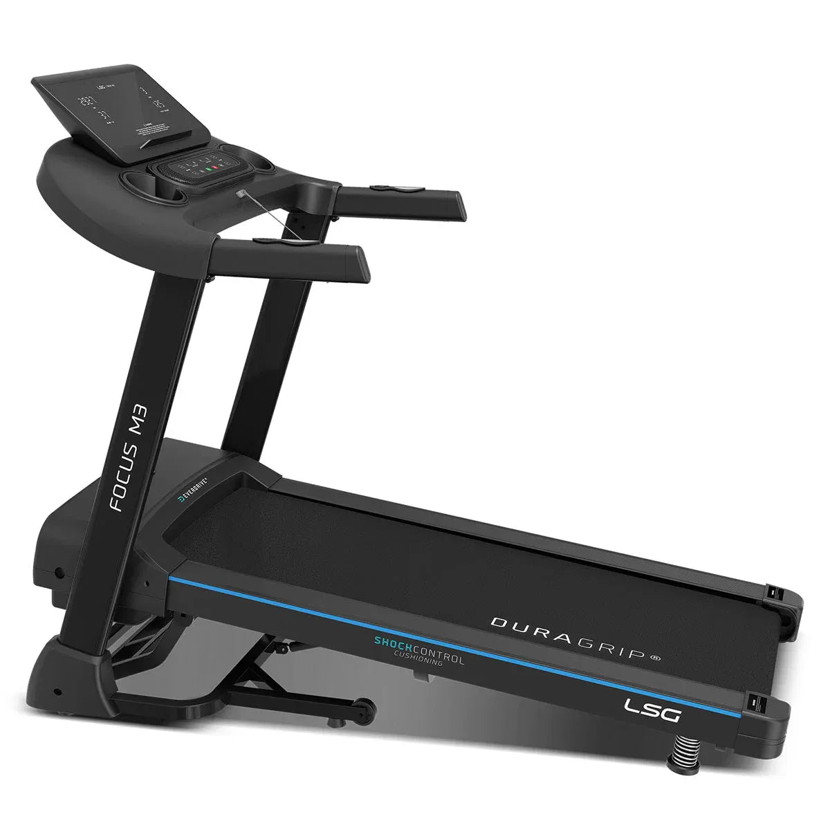 Hlpmedical LSG Fitness FOCUS M3 treadmill for exercise and cardio workouts, with a sleek running deck and digital display.