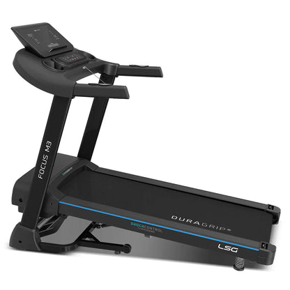 Hlpmedical LSG Fitness FOCUS M3 treadmill for exercise and cardio workouts, with a sleek running deck and digital display.