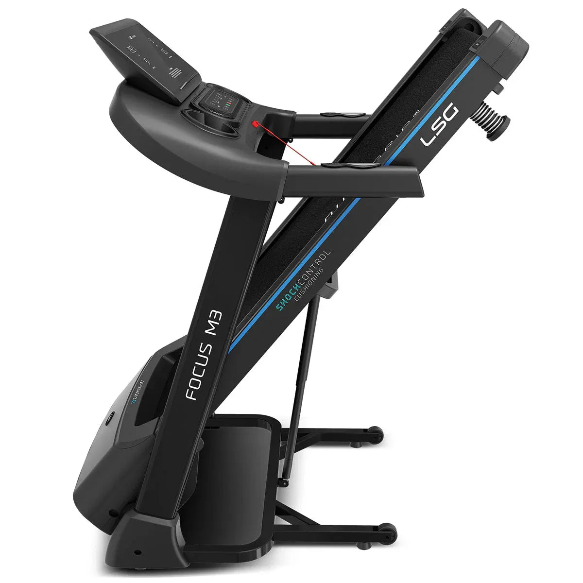 Hlpmedical LSG Fitness FOCUS M3 Treadmill for exercise and cardio workouts, with running belt and digital control panel.