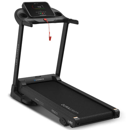 Hlpmedical LSG Focus C1 treadmill for exercise and fitness, showing the running belt and control panel in a gym setting.
