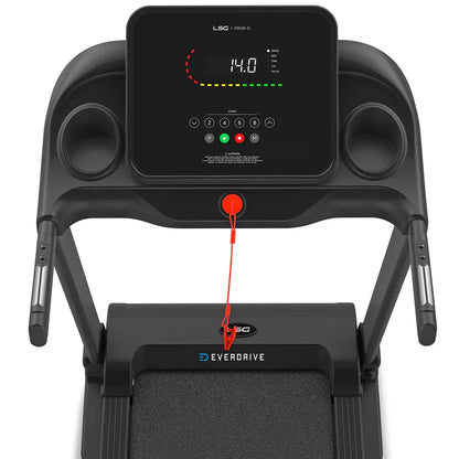 Hlpmedical LSG Focus C1 treadmill for fitness, showing the console and running belt in a gym setting.