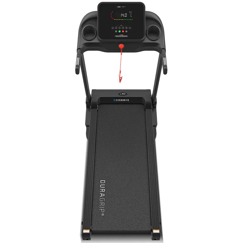 Hlpmedical LSG Focus C1 treadmill for home gym, featuring a digital display and sturdy running belt in a modern design.
