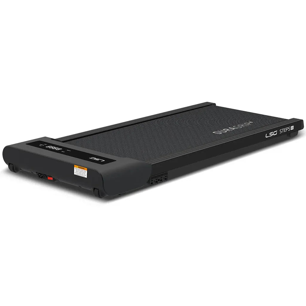 Hlpmedical LSG Steps A1 walking pad under desk treadmill for exercise and fitness, with control panel and compact design.