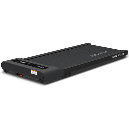 Hlpmedical LSG Steps A1 walking pad under desk treadmill for exercise and fitness, with control panel and compact design.