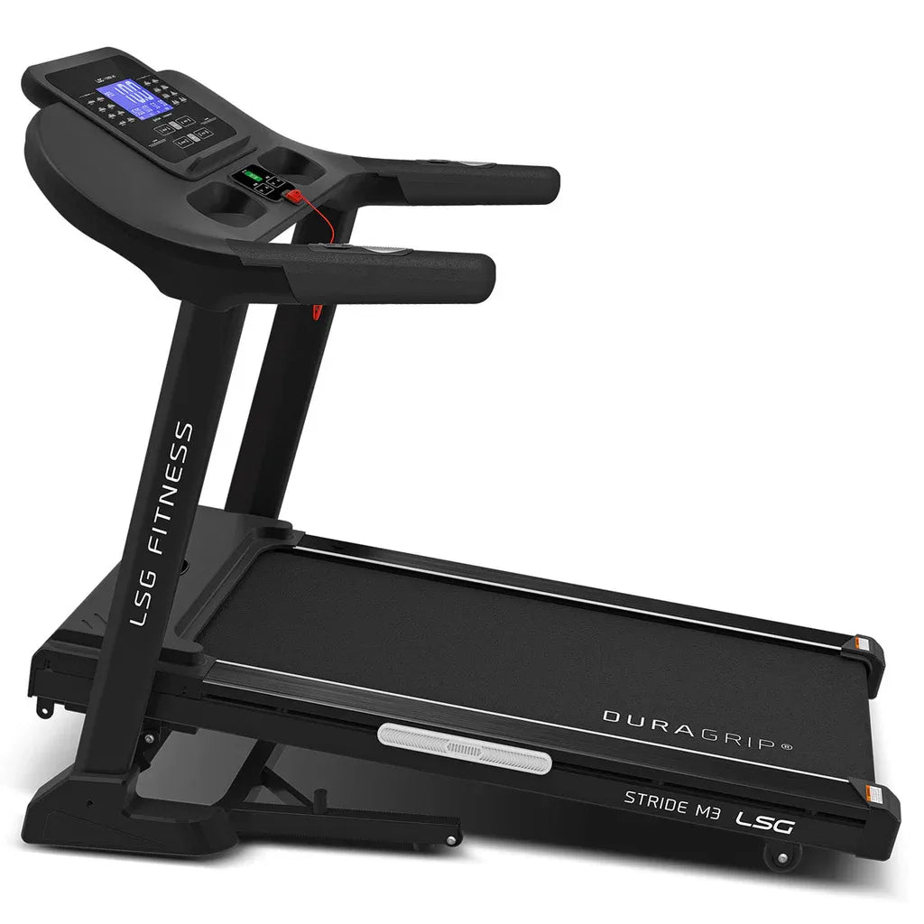 Hlpmedical LSG Stride M3 treadmill for exercise and fitness, featuring a running belt and digital control panel.
