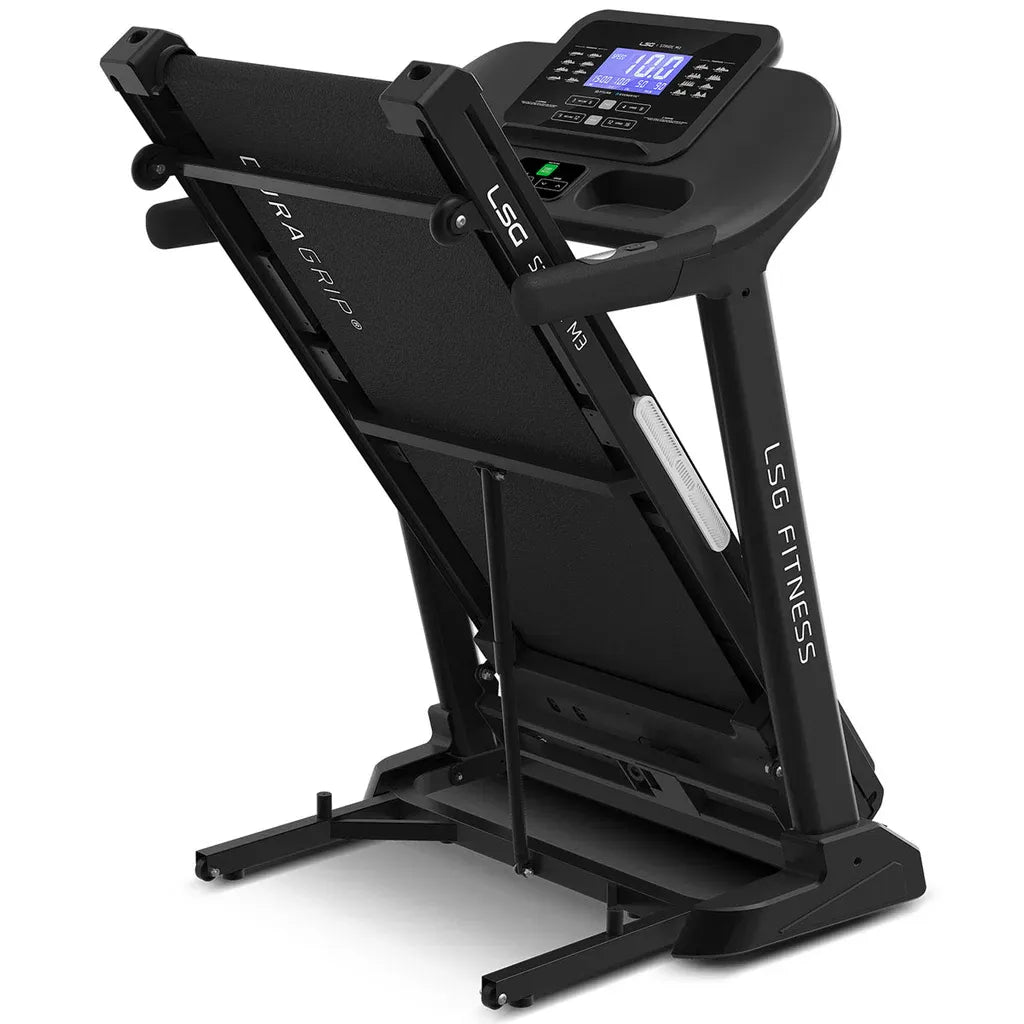 Hlpmedical LSG Stride M3 treadmill for home exercise, featuring a digital display and running belt for cardio workouts.