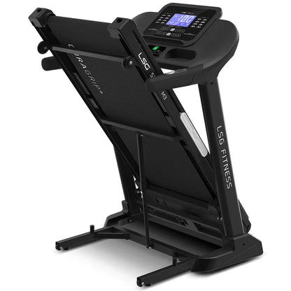 Hlpmedical LSG Stride M3 treadmill for home exercise, featuring a digital display and running belt for cardio workouts.