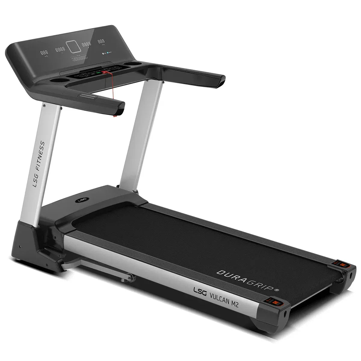 Hlpmedical LSG Fitness Vulcan M2 treadmill for home exercise with digital display and sturdy frame, ideal for cardio workouts.