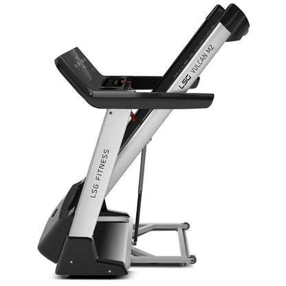 Hlpmedical LSG Fitness VULCAN M2 treadmill for exercise and cardio workouts, featuring a running belt and digital display.