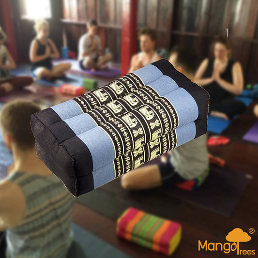 Blue Hlpmedical yoga block and meditation cushion for wellness, made of comfortable, supportive material for yoga and meditation practice.