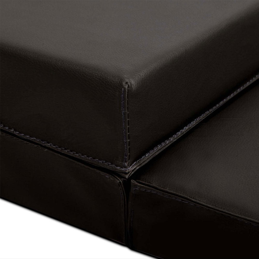 Black folding exercise floor mat for dance, yoga, gymnastics, and Pilates training by Hlpmedical, suitable for home gym use.