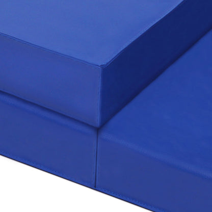 Blue Hlpmedical folding exercise floor mat for yoga, gymnastics, judo, and Pilates training at home.