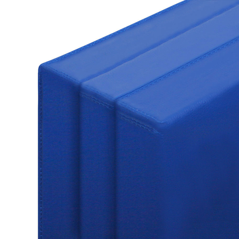 Blue folding exercise floor mat for yoga, gymnastics, and Pilates by Hlpmedical, used for home gym and training sessions.