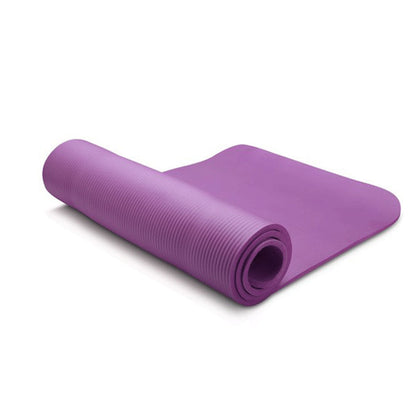 Purple 10mm thick NBR yoga mat from Hlpmedical, ideal for gym, Pilates, and fitness exercises with extra cushioning and support.