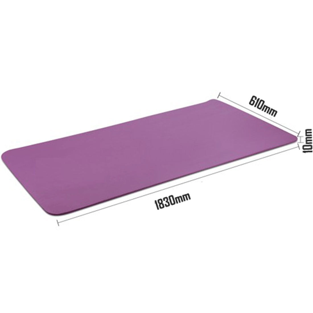 Purple 10mm thick NBR yoga mat by Hlpmedical for gym, Pilates, and fitness exercises with extra cushioning and comfort.