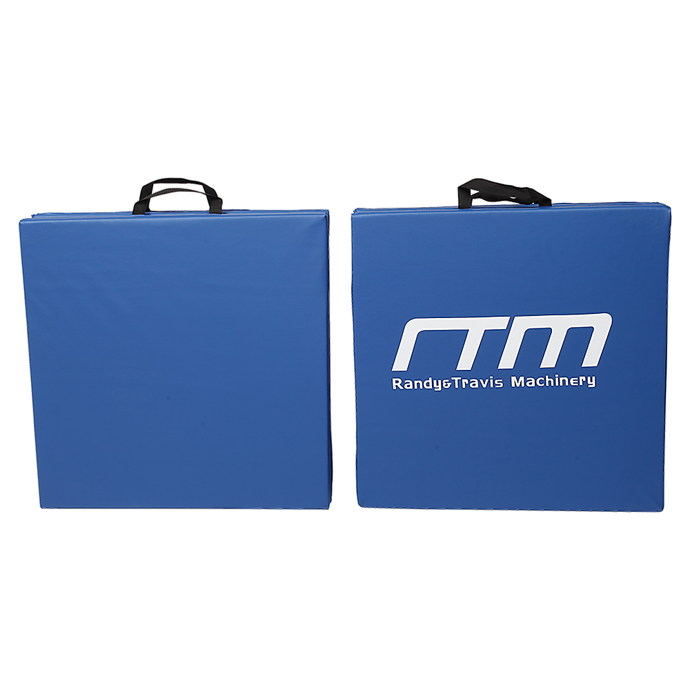 Blue folding exercise mat by Hlpmedical, ideal for gymnastics, yoga, martial arts, karate, and judo training activities.