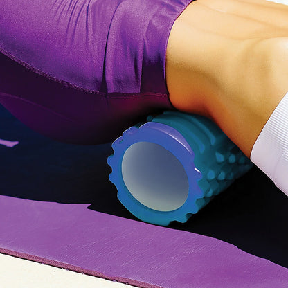Hlpmedical commercial deep tissue foam roller for yoga and Pilates, cylindrical exercise equipment for muscle relief and flexibility.