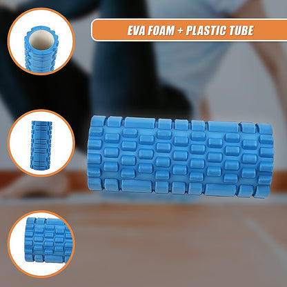 Hlpmedical commercial deep tissue foam roller for yoga and Pilates, textured surface for muscle relaxation and myofascial release.
