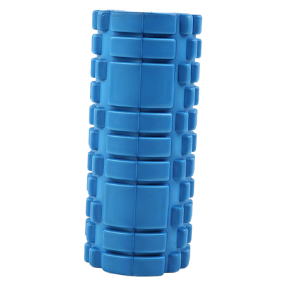 Hlpmedical commercial deep tissue foam roller for yoga and Pilates, shown in a gym setting for muscle relief and recovery.