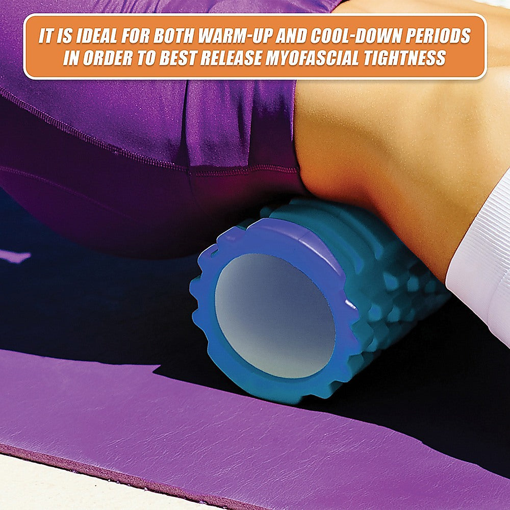 Hlpmedical commercial deep tissue foam roller for yoga and Pilates, cylindrical fitness equipment for muscle relief and recovery.