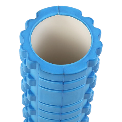 Hlpmedical commercial deep tissue foam roller for yoga and Pilates, black foam with textured surface for muscle massage and recovery.
