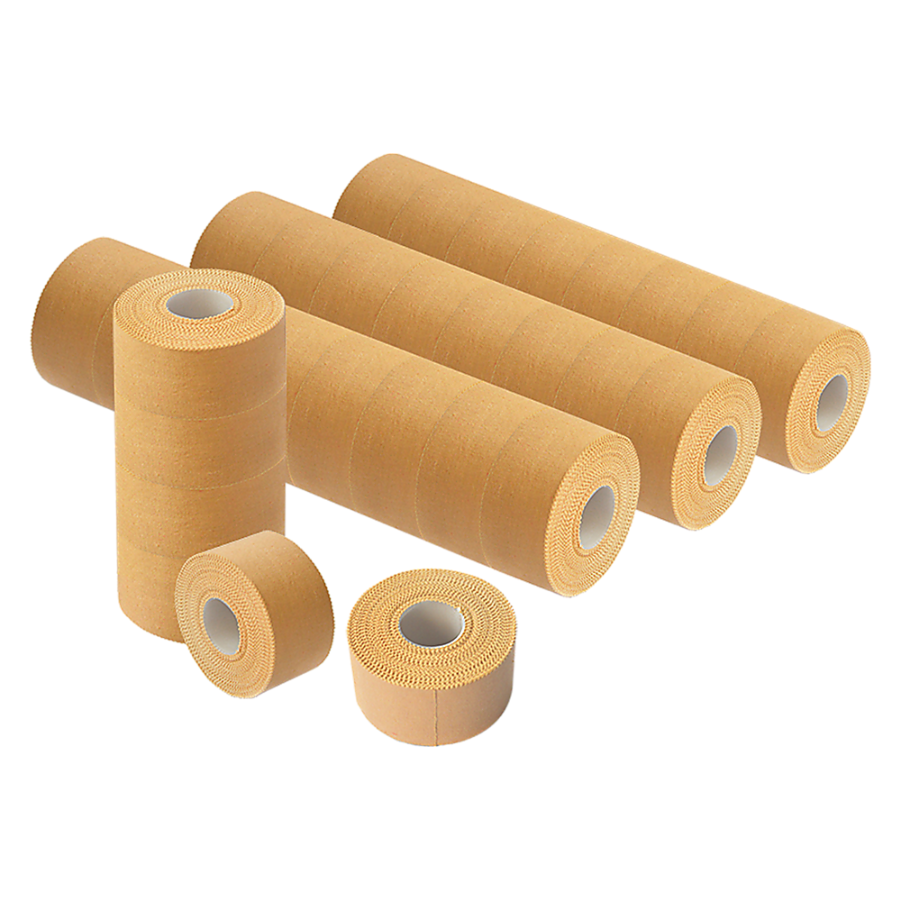 Pack of 30 Hlpmedical rigid sports strapping tape rolls, 38mm x 13.7m, designed for sports injury support and stability.