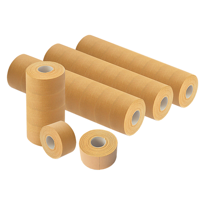 Pack of 30 Hlpmedical rigid sports strapping tape rolls, 38mm x 13.7m, designed for sports injury support and stability.
