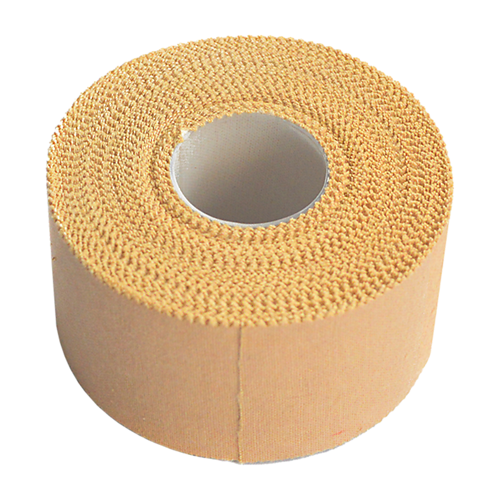 Set of 30 Hlpmedical rigid sports strapping tape rolls, 38mm x 13.7m, for support and bracing in sports injury prevention.