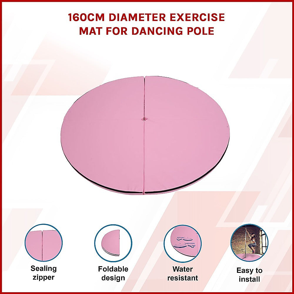 Hlpmedical 160cm diameter exercise mat for dancing pole, made of durable material, suitable for yoga, Pilates, and fitness activities.