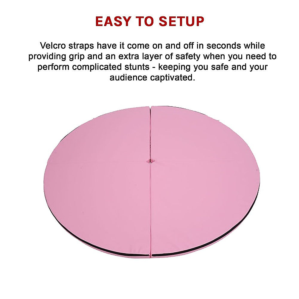 Hlpmedical 160cm diameter exercise mat for dancing pole, suitable for yoga, Pilates, and fitness workouts on a soft, non-slip surface.