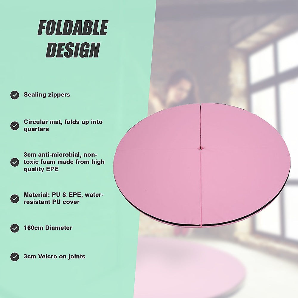 Hlpmedical 160cm diameter exercise mat for dancing pole, providing cushioning for yoga, Pilates, and fitness workouts.