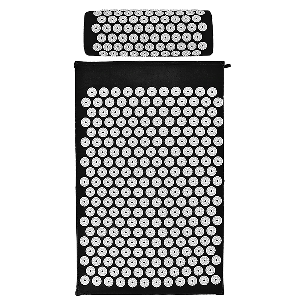 Hlpmedical massage acupressure yoga mat with pillow for pain relief and stress reduction, designed for yoga and fitness routines.