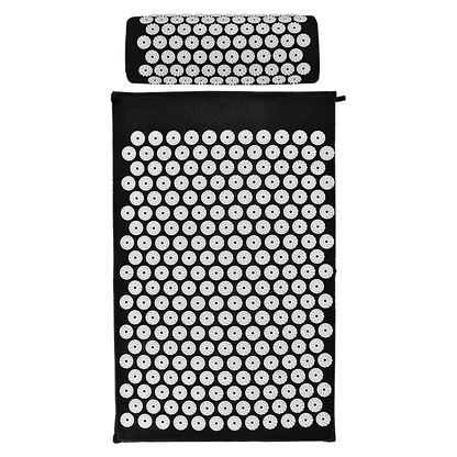 Hlpmedical massage acupressure yoga mat with pillow for pain relief and stress reduction, designed for yoga and fitness routines.