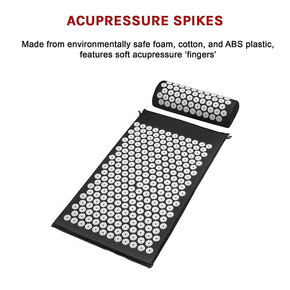 Hlpmedical acupressure yoga mat with pillow for pain relief, stress reduction, and improved flexibility during yoga and exercise.