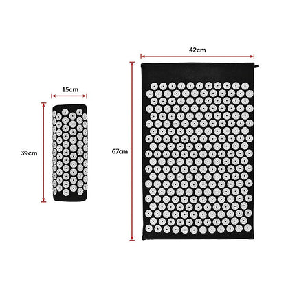 Hlpmedical acupressure yoga mat with pillow for pain relief, stress reduction, and enhanced comfort during yoga and fitness routines.
