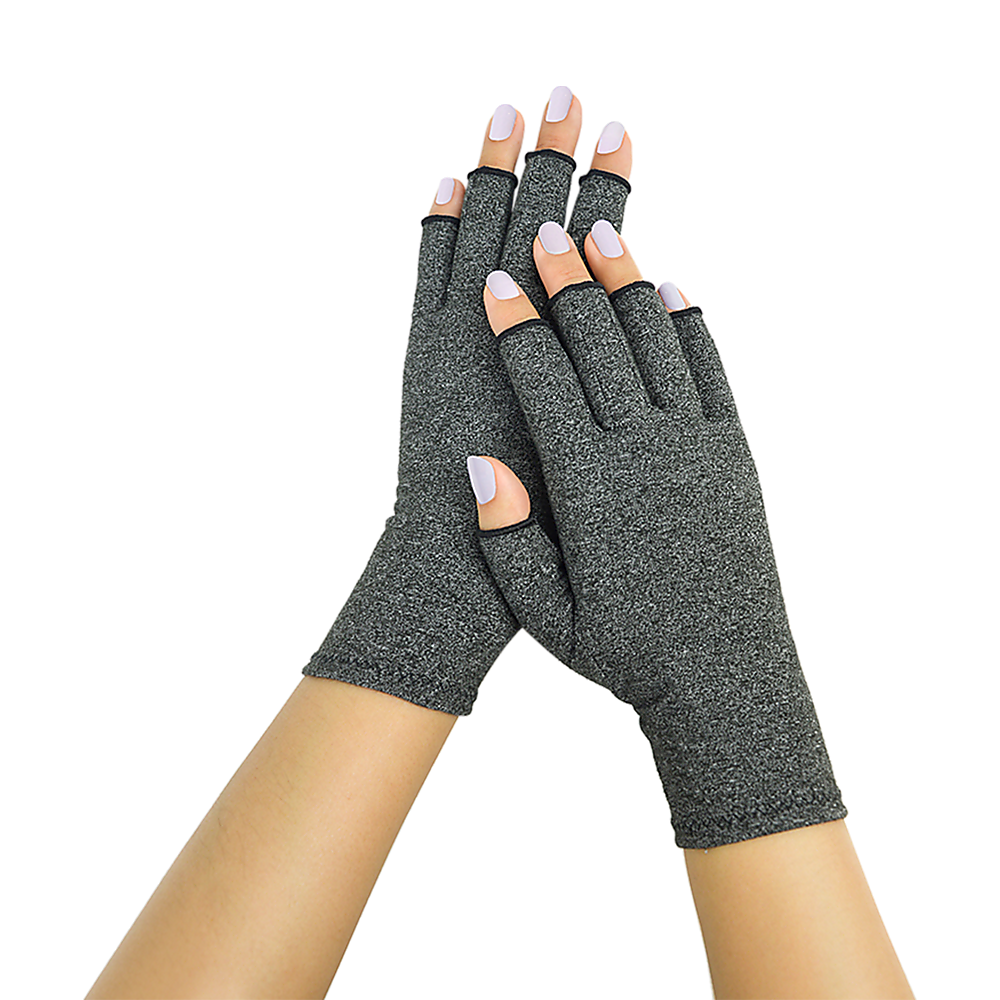Medium Hlpmedical arthritis gloves with compression support for fingers, hands, and wrists, designed to alleviate joint pain.