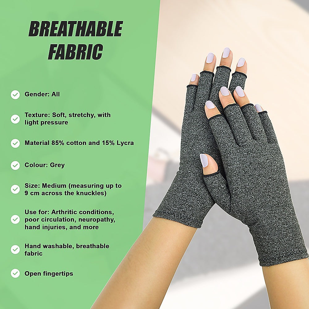 Hlpmedical arthritis gloves compression support brace for fingers, hands, and wrists in medium size, designed for joint pain relief.