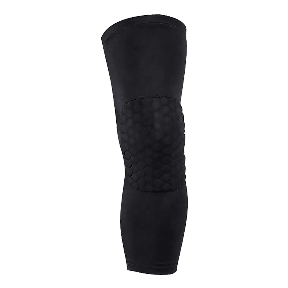 Hlpmedical knee sleeve compression support brace for sports, running, gym, and injury protection, shown on a leg.