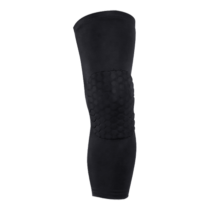 Hlpmedical knee sleeve compression support brace for sports, running, gym, and injury protection, shown on a leg.