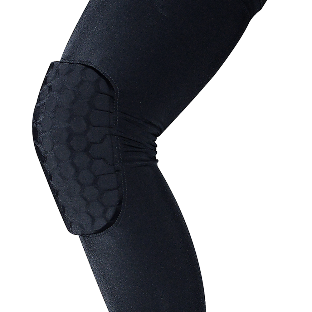 Hlpmedical knee sleeve compression support brace for sports, running, gym, and injury protection, shown on a person’s knee.