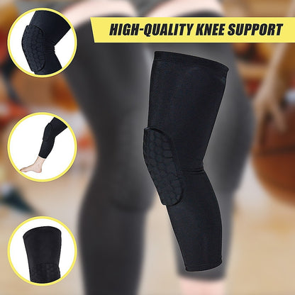 Hlpmedical knee sleeve compression support brace for sports, running, gym, and injury protection, shown on a person's knee.