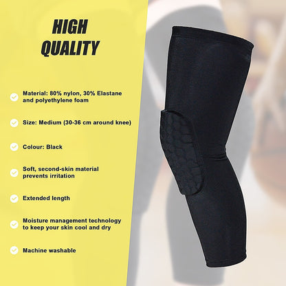 Hlpmedical knee sleeve compression support brace for sports, running, gym, and injury protection, shown on a person's knee.