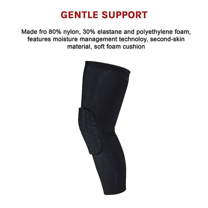 Hlpmedical knee sleeve compression support brace for sports, running, gym, and injury protection, shown on a person's knee.