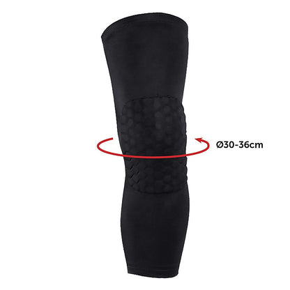 Hlpmedical knee sleeve compression support brace for running, gym, and injury protection, shown on a model's knee during exercise.