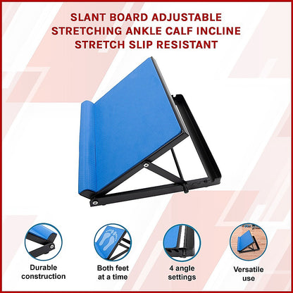 Hlpmedical adjustable slant board for calf and ankle stretching, yoga, and Pilates, with a sturdy incline design for fitness exercises.